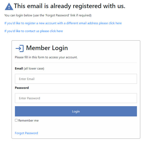 Already registered