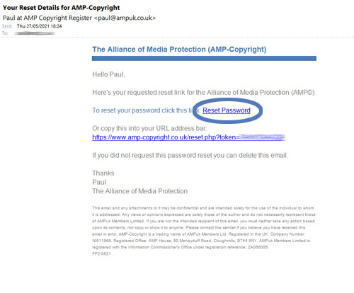 Click Reset Password' link