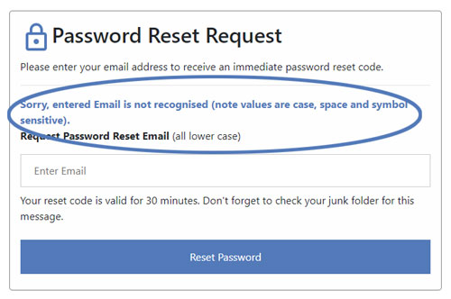 Wrong email address